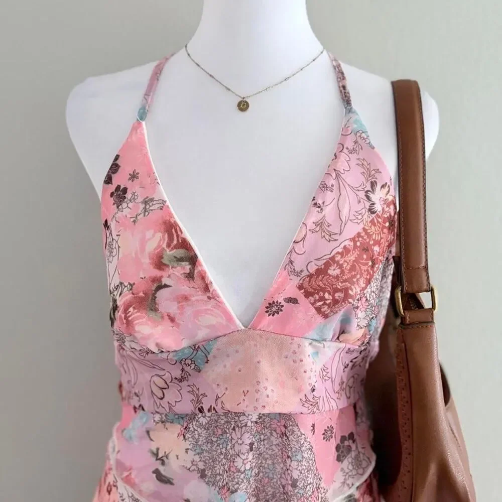Y2K Fairycore Cottagecore Halter Top & Mini Skirt Set Coquette Boho Festival